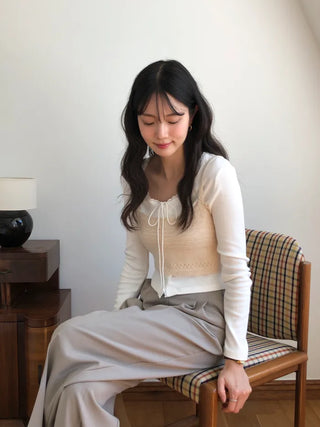 (3 colors) Lace Frill Cardigan