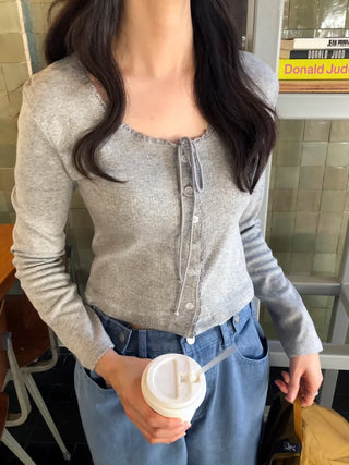 (3 colors) Lace Frill Cardigan