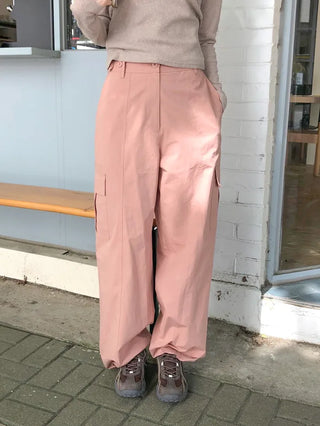 (3 colors) Elastic Waist Cargo Pants