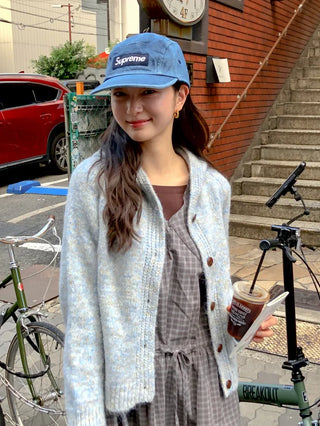(2 colors) Hooded button-up cardigan