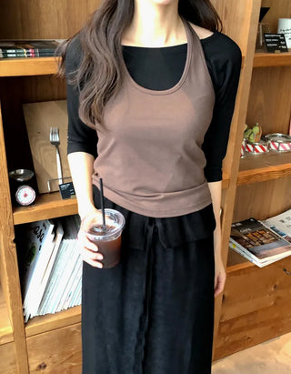 (5 colors) Boat neck T-shirt
