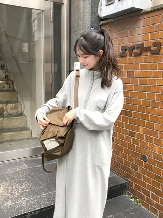 (3 colors) Anorak Long Dress