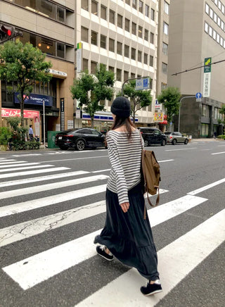 (2 colors) Striped Boat Neck T-Shirt