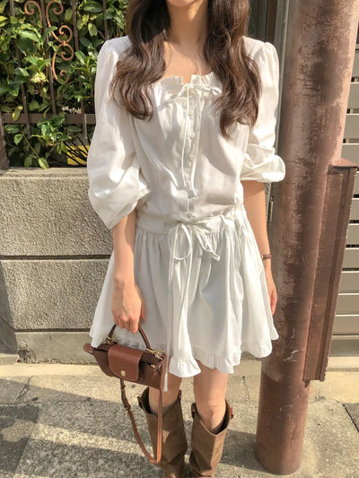 (2 colors) Corduroy Bustier Dress