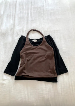 (4 colors) Halter neck layered camisole