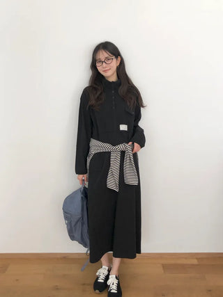 (3 colors) Anorak Long Dress