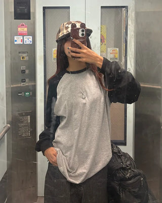 Oversized Raglan Long Sleeve T-Shirt
