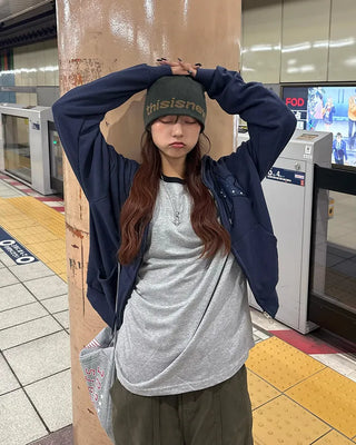 Oversized Raglan Long Sleeve T-Shirt