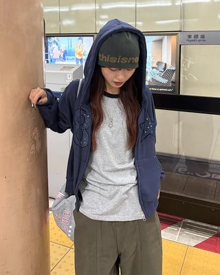 8-Star Dot Patch Hooded Parka