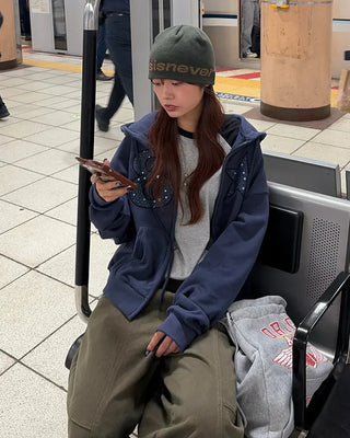 8-Star Dot Patch Hooded Parka