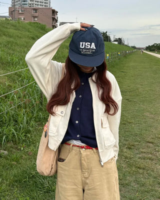 Flap pocket collar neck double zip sweatshirt