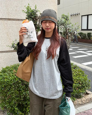 Oversized Raglan Long Sleeve T-Shirt
