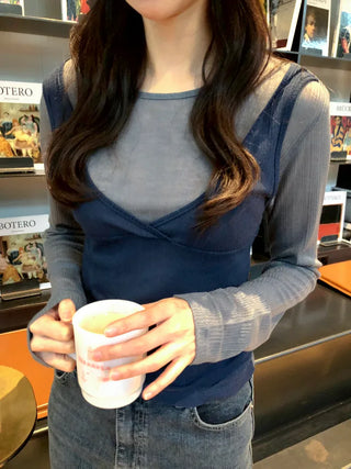 (3 colors) Layered T-shirt