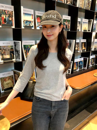 (5 colors) Boat neck T-shirt