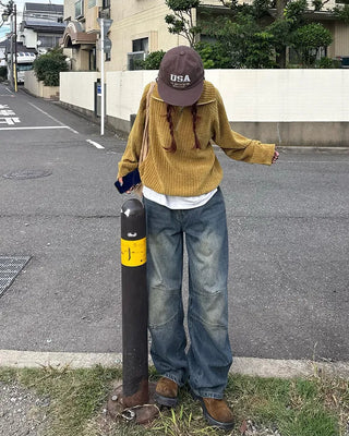 USA Stitch Straight Cap