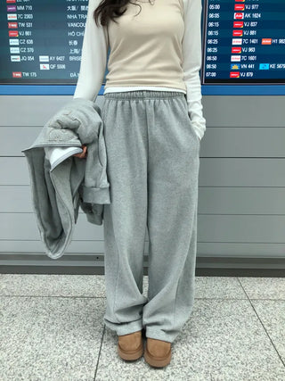 (2 colors) Fleece-lined jogger pants