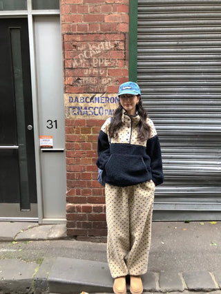 (2 colors) Dot Fleece Pants