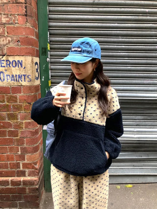 (2 colors) Polka Dot Anorak Zip-Up