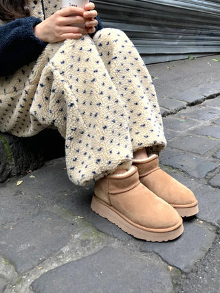 (2 colors) Dot Fleece Pants