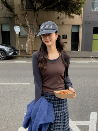 (4 colors) Round neck T-shirt