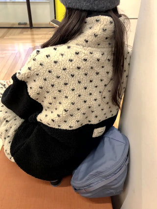 (2 colors) Polka Dot Anorak Zip-Up