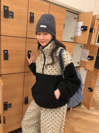 (2 colors) Polka Dot Anorak Zip-Up