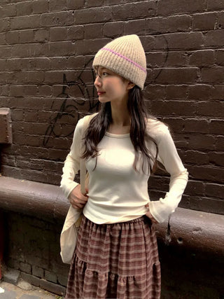 (4 colors) Round neck T-shirt