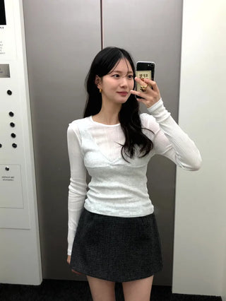 (3 colors) Layered T-shirt