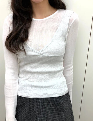 (3 colors) Layered T-shirt