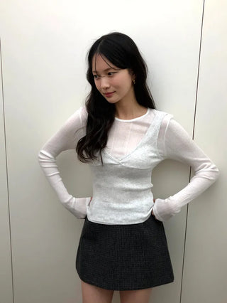 (3 colors) Layered T-shirt
