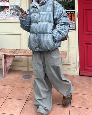 Waist drawstring super balloon peach skin chino pants