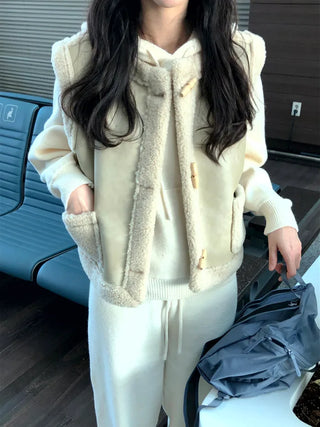(2 colors) Sheepskin Vest