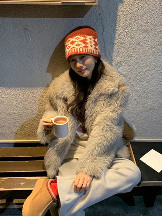 (2 colors) Fur Jacket