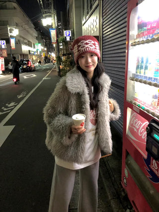 (2 colors) Fur Jacket