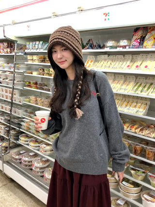 (2 colors) Loose-fit wool check shirt