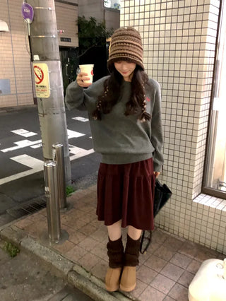 (2 colors) Loose-fit wool check shirt