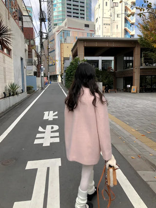 (2 colors) Mohair Half Coat