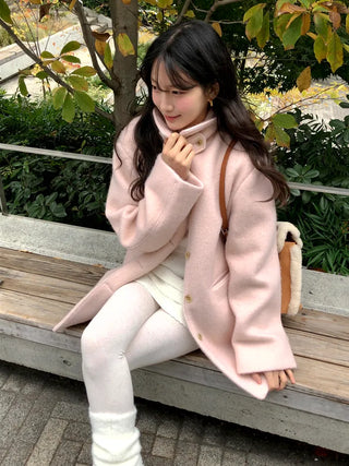 (2 colors) Mohair Half Coat