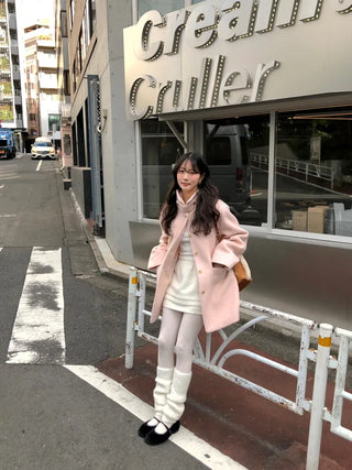 (2 colors) Mohair Half Coat
