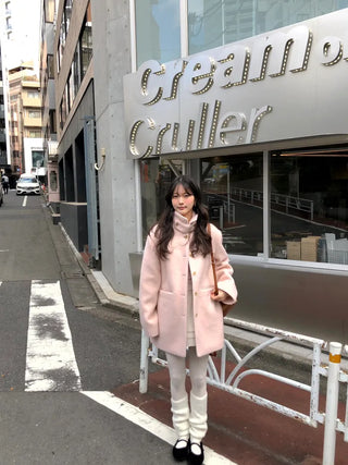 (2 colors) Mohair Half Coat