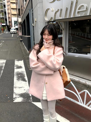 (2 colors) Mohair Half Coat