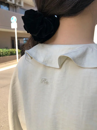 (2 colors) Peach brushed frill blouse