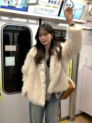 (2 colors) Fur Jacket