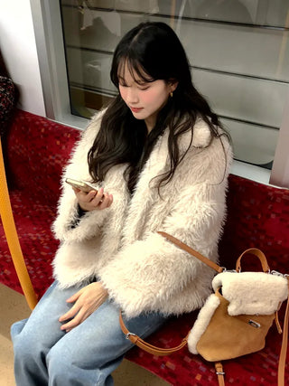 (2 colors) Fur Jacket