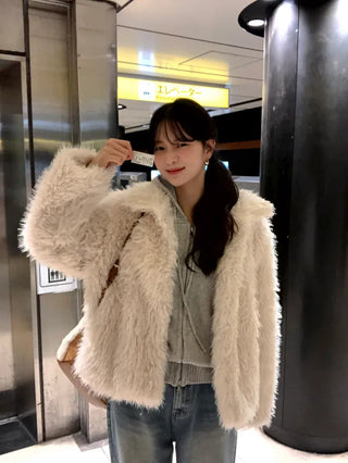 (2 colors) Fur Jacket