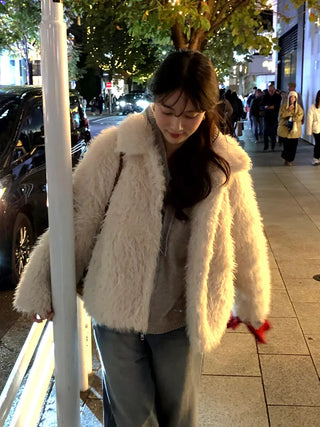 (2 colors) Fur Jacket