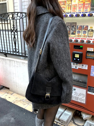 (2 colors) Mohair Half Coat