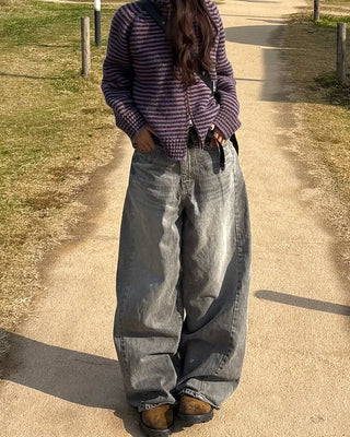 Back-unique center-seam double-pocket jeans