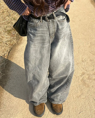Back-unique center-seam double-pocket jeans
