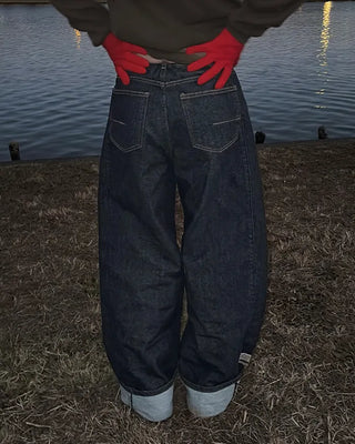 Hem Tag Point Rigid Baggy Jeans